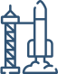Icon depicting an aerospace rocket